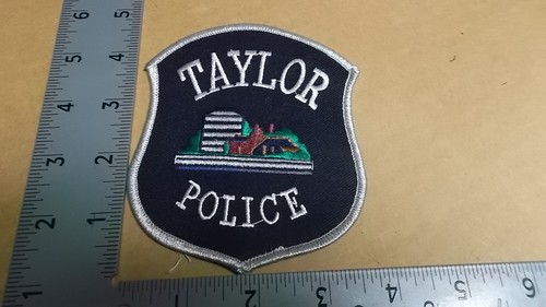Taylor Police Patch~Michigan~MI~Uniform Worn~Mich~Black & Silver~