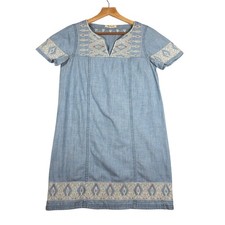 Madewell Embroidered Chambray Tunic Dress