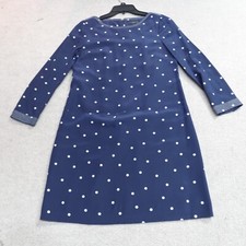 J.Crew Womens Dress 2 Blue Polka Dot 100% Silk Lined Shift E8903