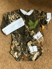 Mossy Oak Camo Camouflage 3PC Baby Infant 3/6 MONTHS Set Boys Blue trim