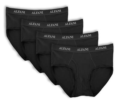 Alfani Men's 4 Pack Cotton Briefs Underwear Classic TAGLESS WICKING Black XL $40