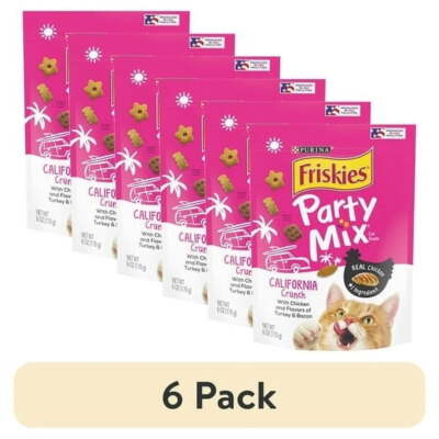(6 pack)   Cat Treats, Party Mix California Crunch With Chicken