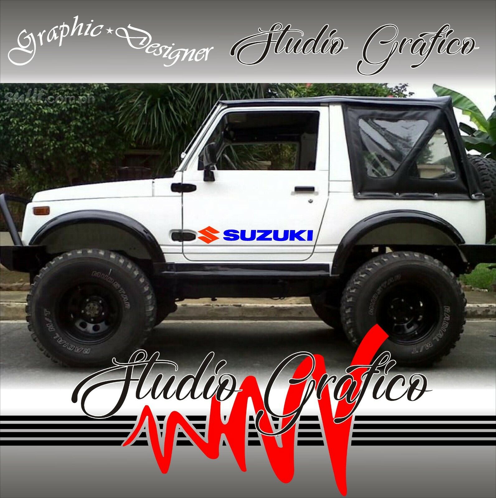 2 Adhesivos Etiqueta Stickers Todoterreno Suzuki Samurai Off Road