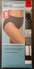 ⭐NEW⭐ Felina Women's 8 Pack Panties Stretch Hi Cut Full Coverage, Size M
