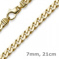 7Mm Panzerarmband Armband Armkette, 585 Gold Gelbgold, 21Cm, Herren, Goldarmband