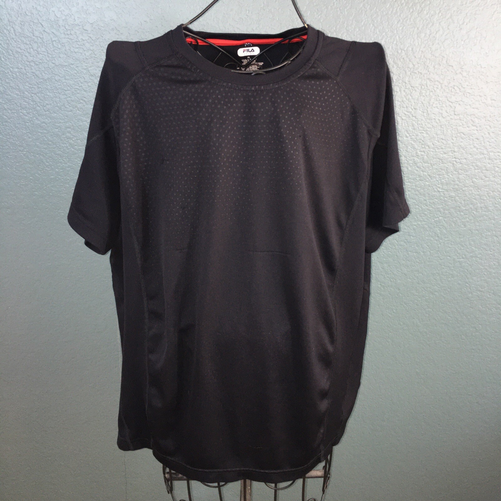 FILA Maglietta Uomo Manica Corta Sportiva Nera. Taglia XL