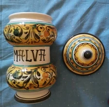 Albarello Castelli Maiolica mauva Handmade Signed