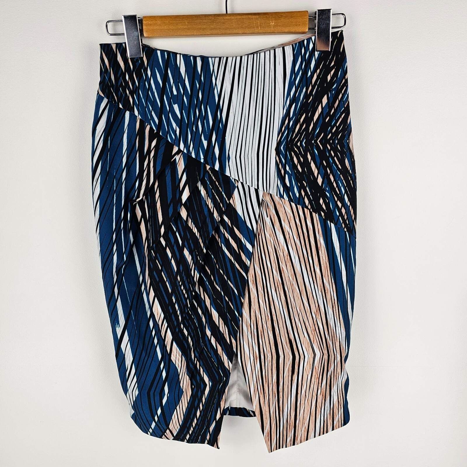 Seduce Womens Size 10 Abstract Print Pencil Skirt with Front Split-image
