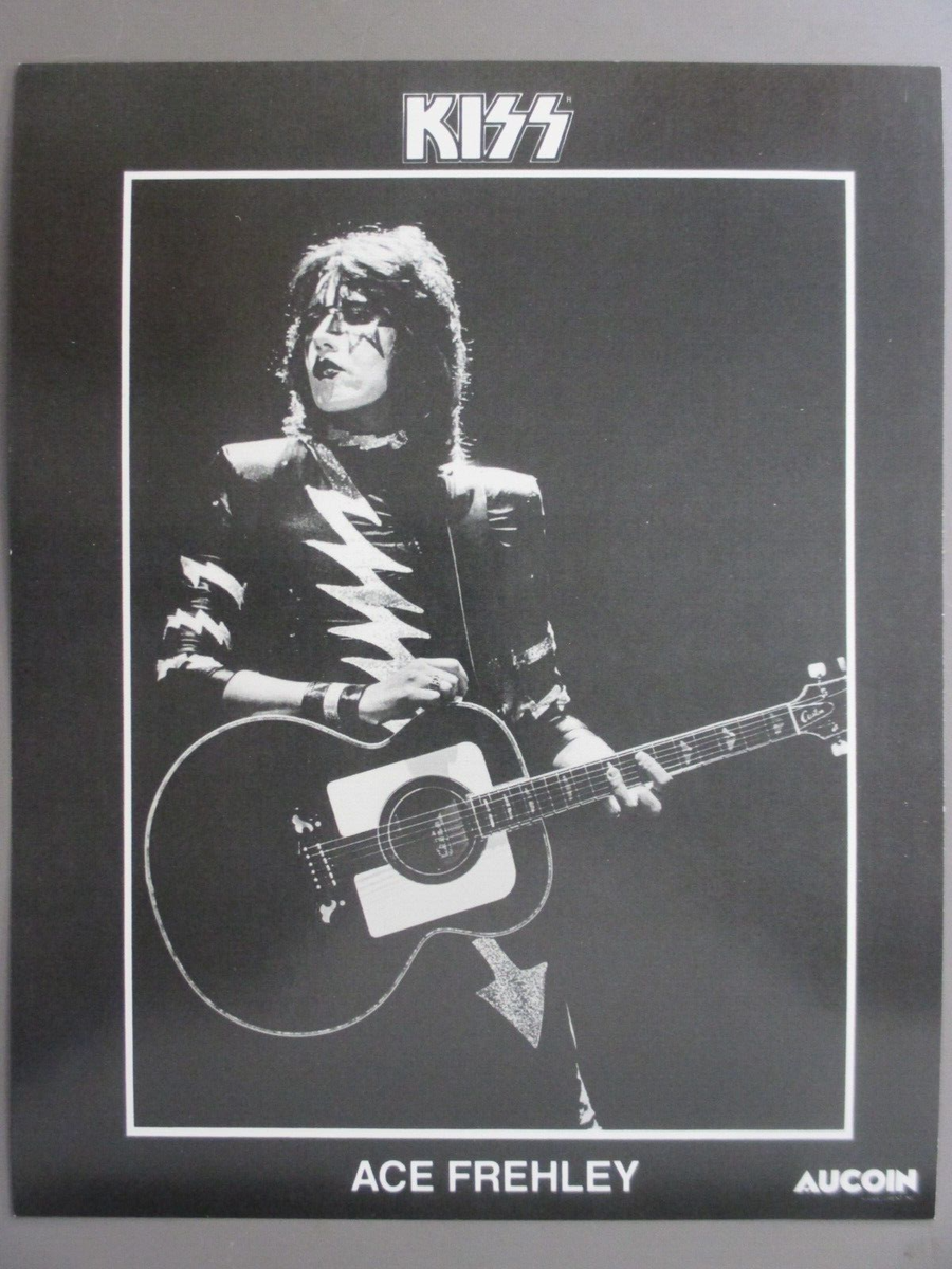 KISS glossy black & white promo photo Ace Frehley ELDER LIVE ! | eBay