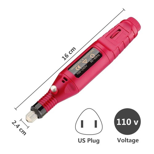 Pinkiou Portable Electric Nail Drill Set Pen Sander Polish Machine Acrylic... - Picture 2 of 8