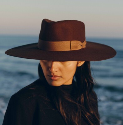 Van Palma Black Wool Paul Wide Brim Hat Rancher Made France $280