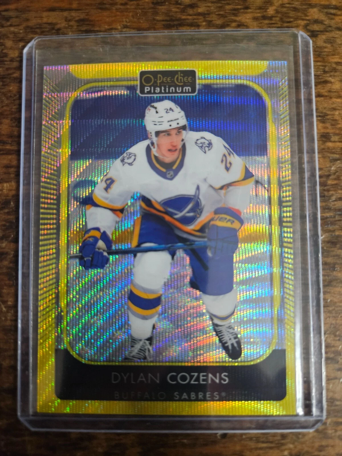 2021-22 OPC PLATINUM NEON YELLOW SURGE #67 DYLAN COZENS BUFFALO SABRES
