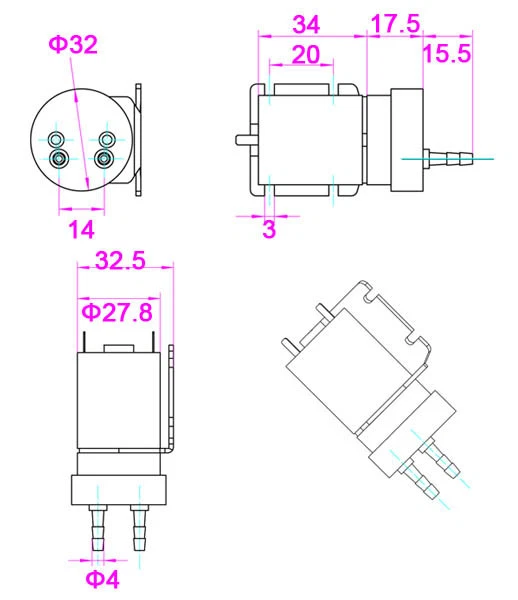 CNC Aluminum 4.8-6.0V Electric Fuel Pump Electric Gear Pump for RC Airplane - Image 2 of 4