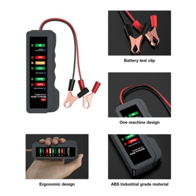 ANCEL BM410 Car 7 Digital Battery Health Tester 12V & 24V Battery Load Analyzer