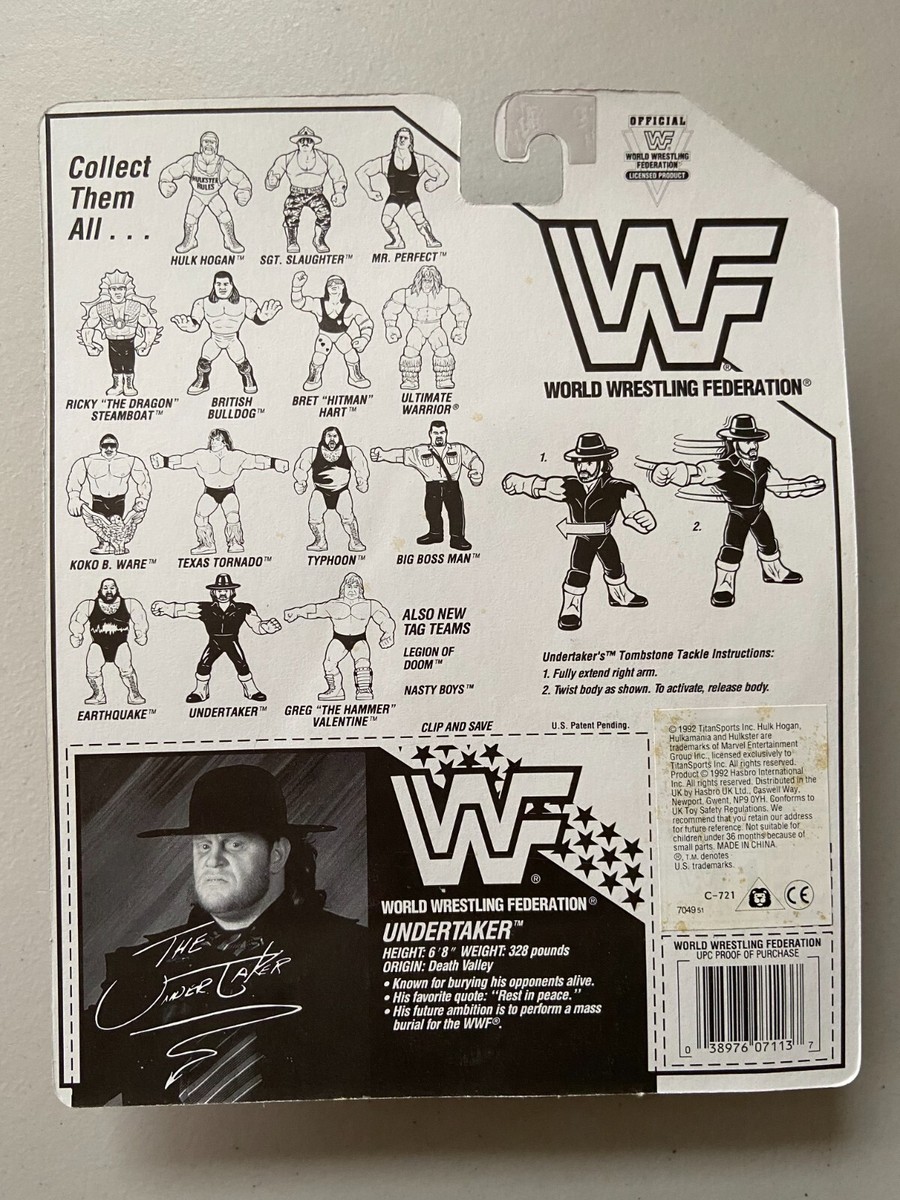Undertaker Figure WWF Superstars 1992 Hasbro WWE Wrestling Undertaker Figure WWF Superstars 1992 Hasbro WWE Wrestling