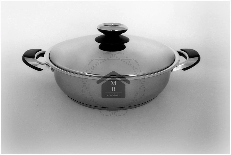 BISTECCHIERA CON COPERCHIO ACCIAIO INOX 18/10 INDUZIONE PREZIOSA - Immagine 2 di 4