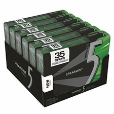 5 Gum Sugarfree Gum, Spearmint Rain, 35-stick pack 6 packs total 