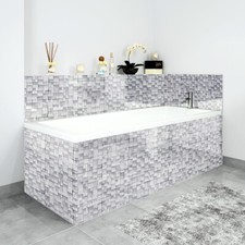 Bath Panels Printed on Acrylic - Light Grey Mosaic