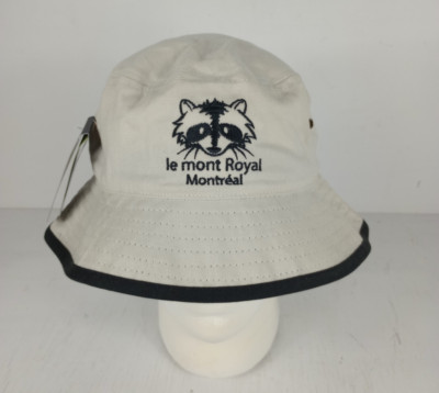 Le mont Royal Montreal Canada Bucket Hat w/ Raccoon (New w/ Tags) Size Medium