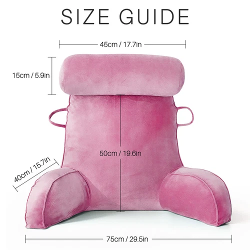 Armrest Reading Pillow Back Against TV Bed Rest Memory Foam With Arm Support US - Picture 9 of 9