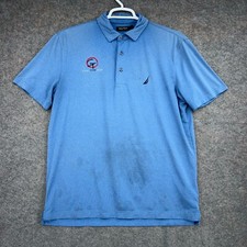Nautica Polo Shirt Mens Medium Blue Short Sleeve Golfing Casual Stretch