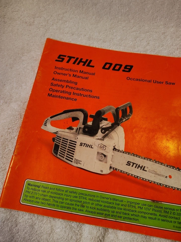 Genuine STIHL OO9 009 Instructions Manual Owners 1994  - Image 3 of 4