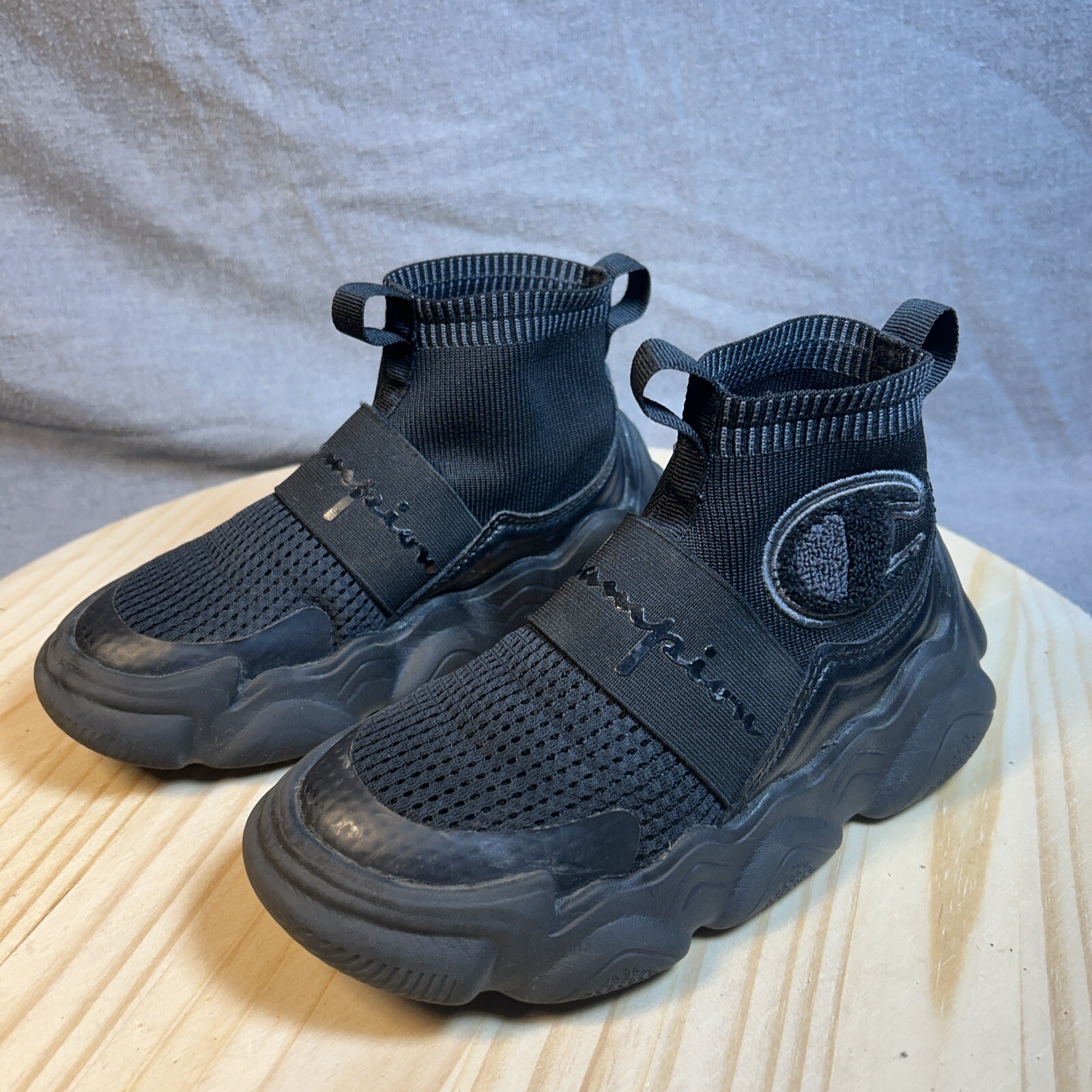 Champion Rally Pro Black Athletic High Top Sock Sneaker Slip