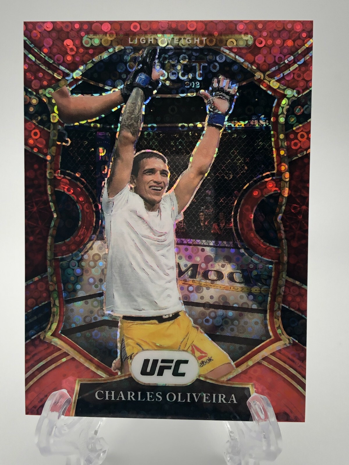 2021 Panini Select UFC - Red Disco Prizm #68 Charles Oliveira /199