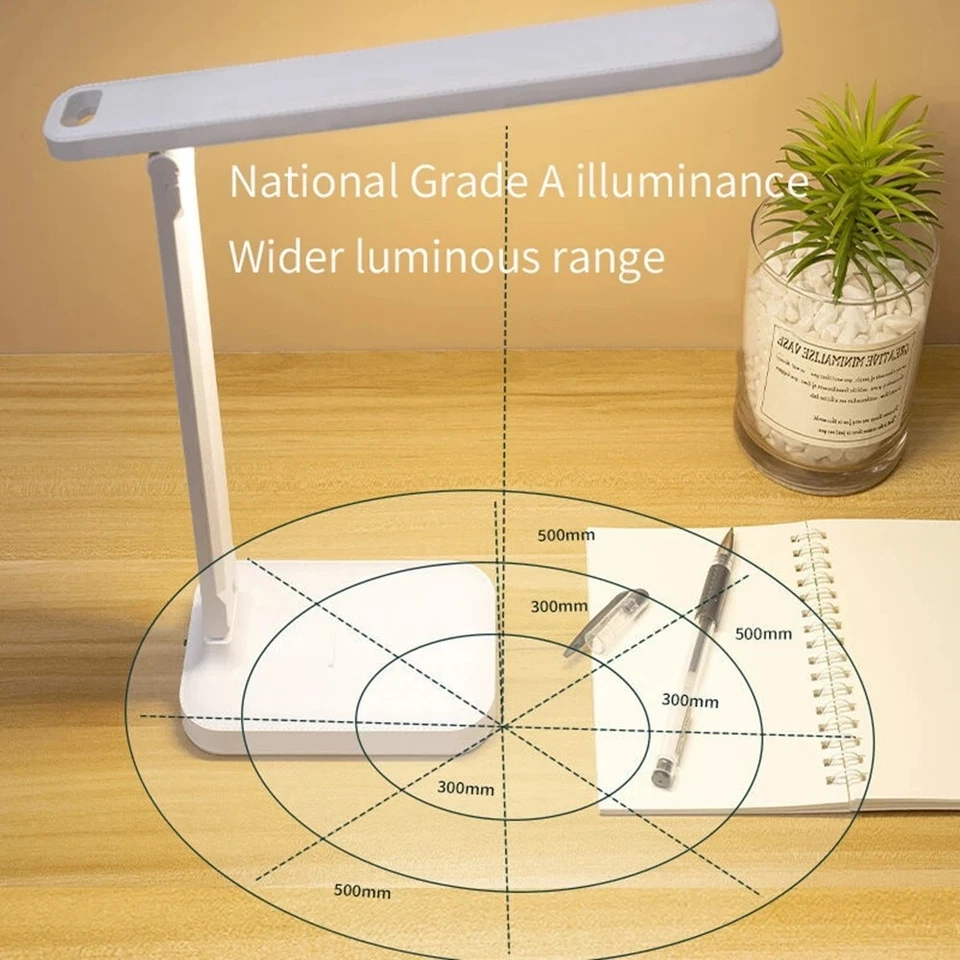 LED Desk Lamp Touch Sensor Reading Foldable Table Lamp Eye Caring Reading Light - Image 2 of 4