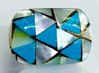 HSN Colleen Lopez  Sterling Silver Mother Of Pearl & Turquoise Inlay Ring Size 6 — photo 2