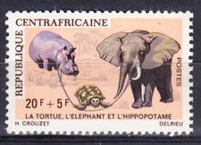 W CENTRAL AFRICA B5 TURTLE ELEPHANT HYPPOPOTAMUS