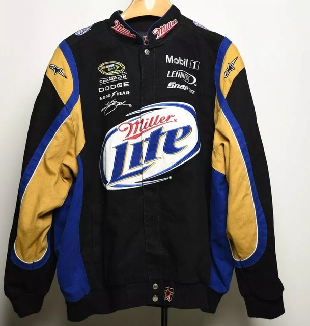 Kurt Busch Miller Lite NASCAR Jacket 3XL Snap Front Triple Hops
