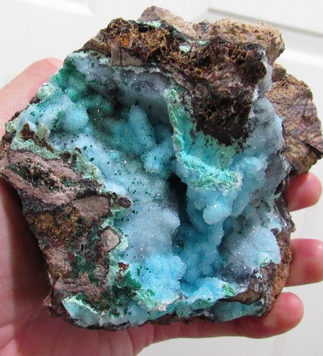 SENSATIONAL SPARKLING CHRYSOCOLLA W/ DRUZY QUARTZ CRYSTAL!!! REPUBLIC OF CONGO - Picture 9 of 11
