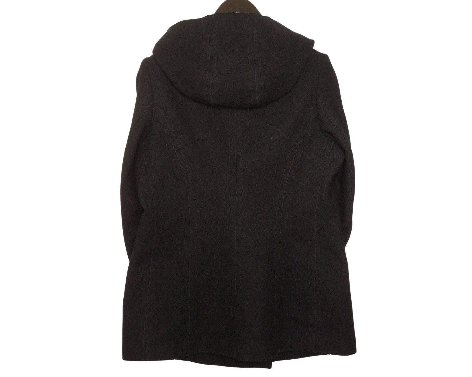 Men CP Company Coat Black Wool Made in Italy Hooded EU46 UK/US36 XXS VAI340 thumbnail 2