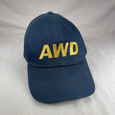 All Wheel Drive Hat Men OS Blue Strapback Baseball Cap AWD Embroidered
