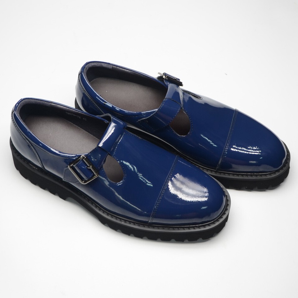 New Mens Highend Handmade Genuine Patent Leather Big Toe Shoes Outdoor