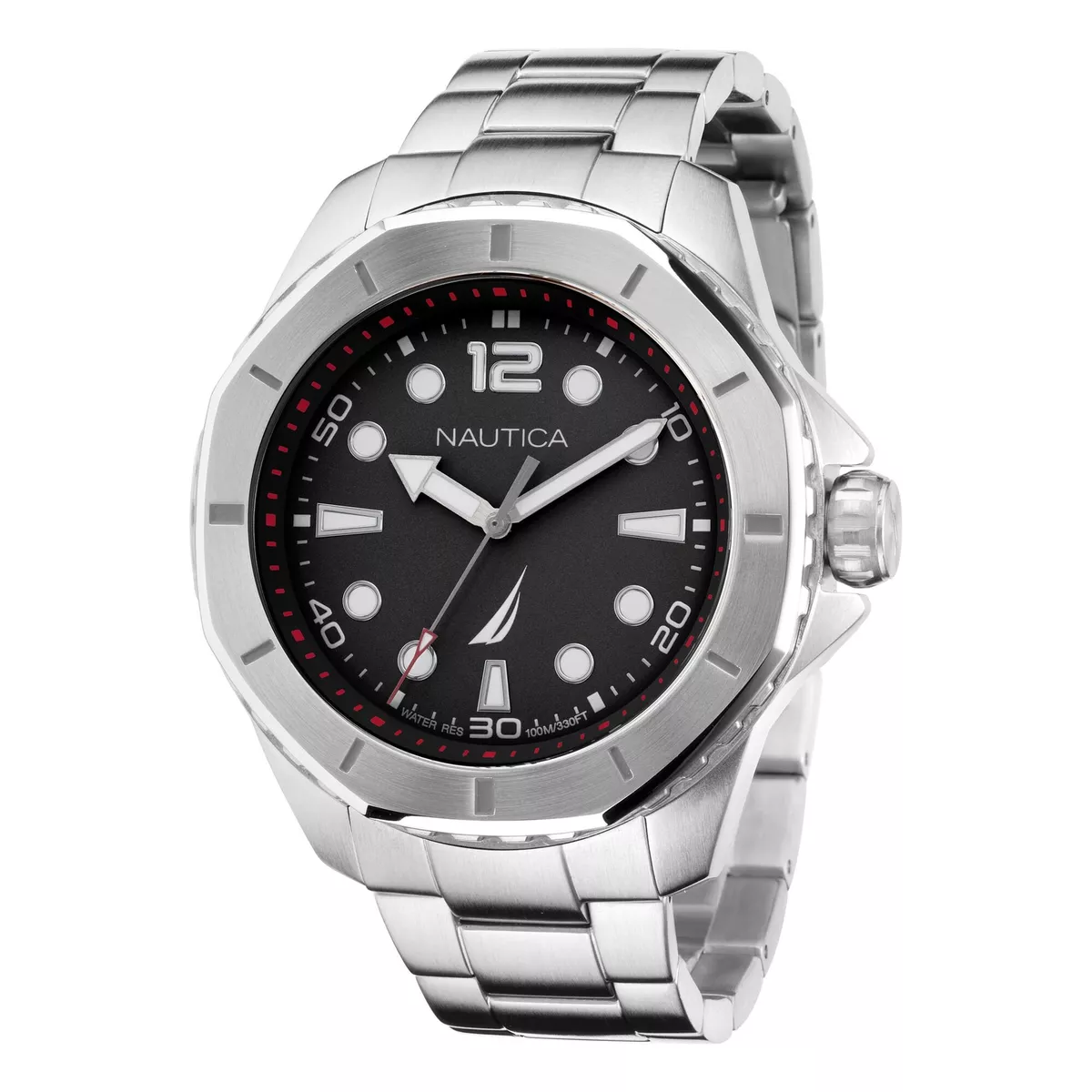 NAUTICA KOH MAY BAY NAPKMF205 Black Steel Men s Watch Strap