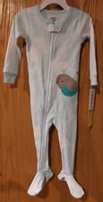 NWT Infant Boys Carter's Footed Pj size 18 month Whale -4588