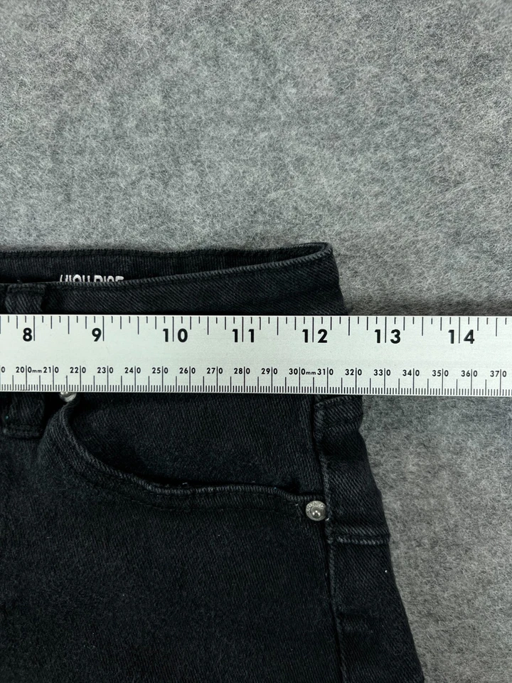 SONG Curvy Jean Shorts Juniors 3 Womens 25 Black Denim Cut Off Raw Hem Distress - Image 2 of 4