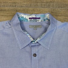 Ted Baker London Mens Dress Shirt Size 6 Floral Trim Elbow Trim Dry Cleaned B11