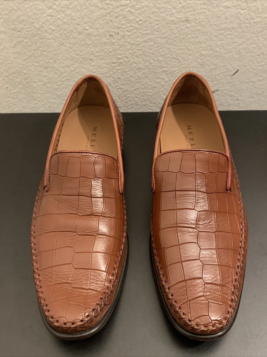 Vero Cuoio Brown Crocodile Pattern Loafers Teyana Brown Croco-Print Leather Loafers - Made in Italy - POEVE main image 4