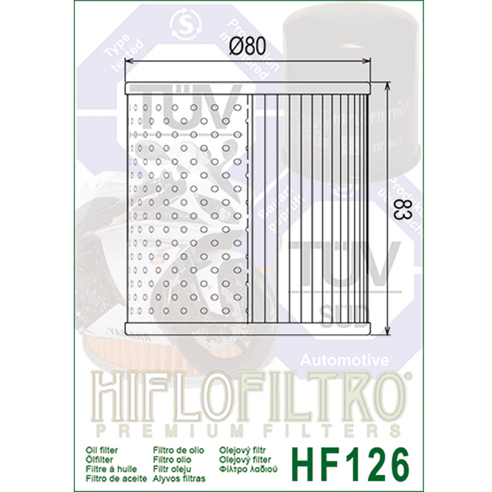 Filtro de óleo Hiflofiltro HF126 pacote com 3 Kawasaki KZ 1300, Z 750, KZ 1000 D Z1R - Imagem 2 de 2