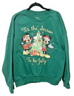 Women’s Disney Tis The Season Mickey and Minnie Sweatshirt Green Sz Lg Preowned — photo 1