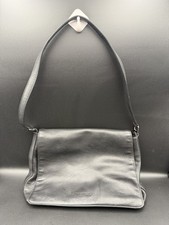 Kenneth Cole Black Leather Flap Shoulder Crossbody Bag