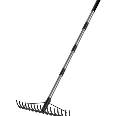 Garten Rechen, 165cm Metall Rechen , Harke mit 17 Stahlzinken, mit Edelstahlg...