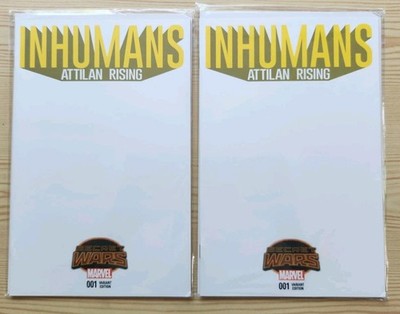 Inhumans Attilan Rising #1 - Blank Sketch Variant Cover Lot Of 2 - Secret Wars 