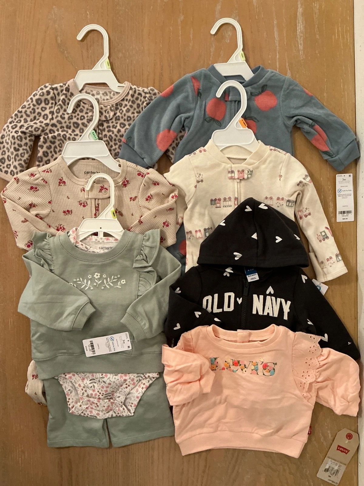 Carter's, Old Navy, Levi's Girls Clothing Lot of 9 Size 0-3, 3 Months