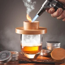Whiskey Smoker Kits with Torch 4 Flavors Wood Chips Bourbon Cocktail Old Fashion