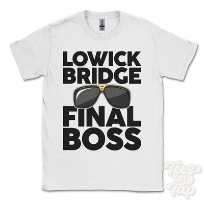 LOWICK BRIDGE FINAL BOSS T-SHIRT lustiges Weihnachtsgeschenk Cumbria Lowick grün England