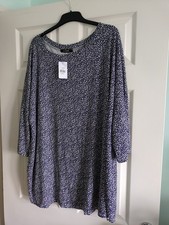 Image of New With Tags Evans Navy White Tunic Top Size 26 28